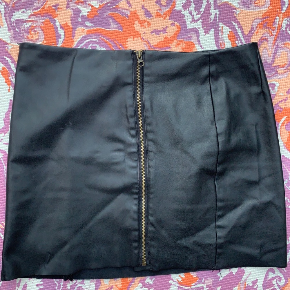 Black leather skirt